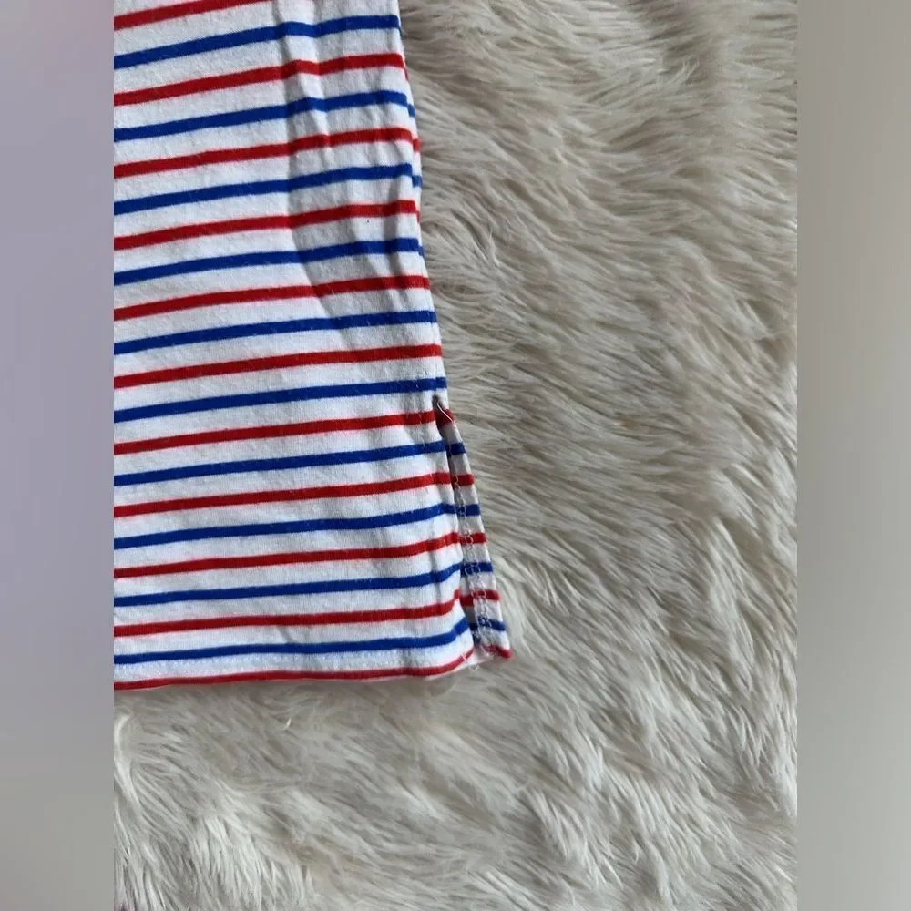 J. Crew Striped Short Sleeve Tee - Red, Blue, White